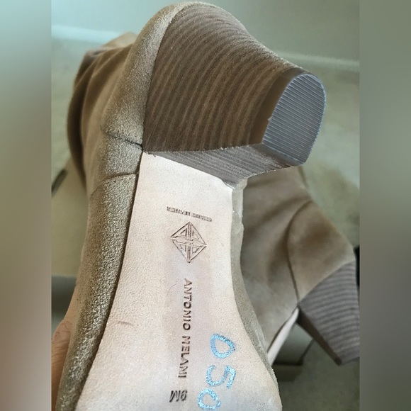 Antonio Melanie Sapphira Beige Suede Slouch Knee High Tall Boot W9 - Picture 11 of 16